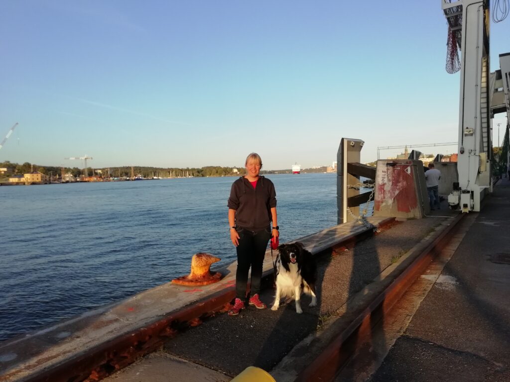 Venter på færgen i Stockholm